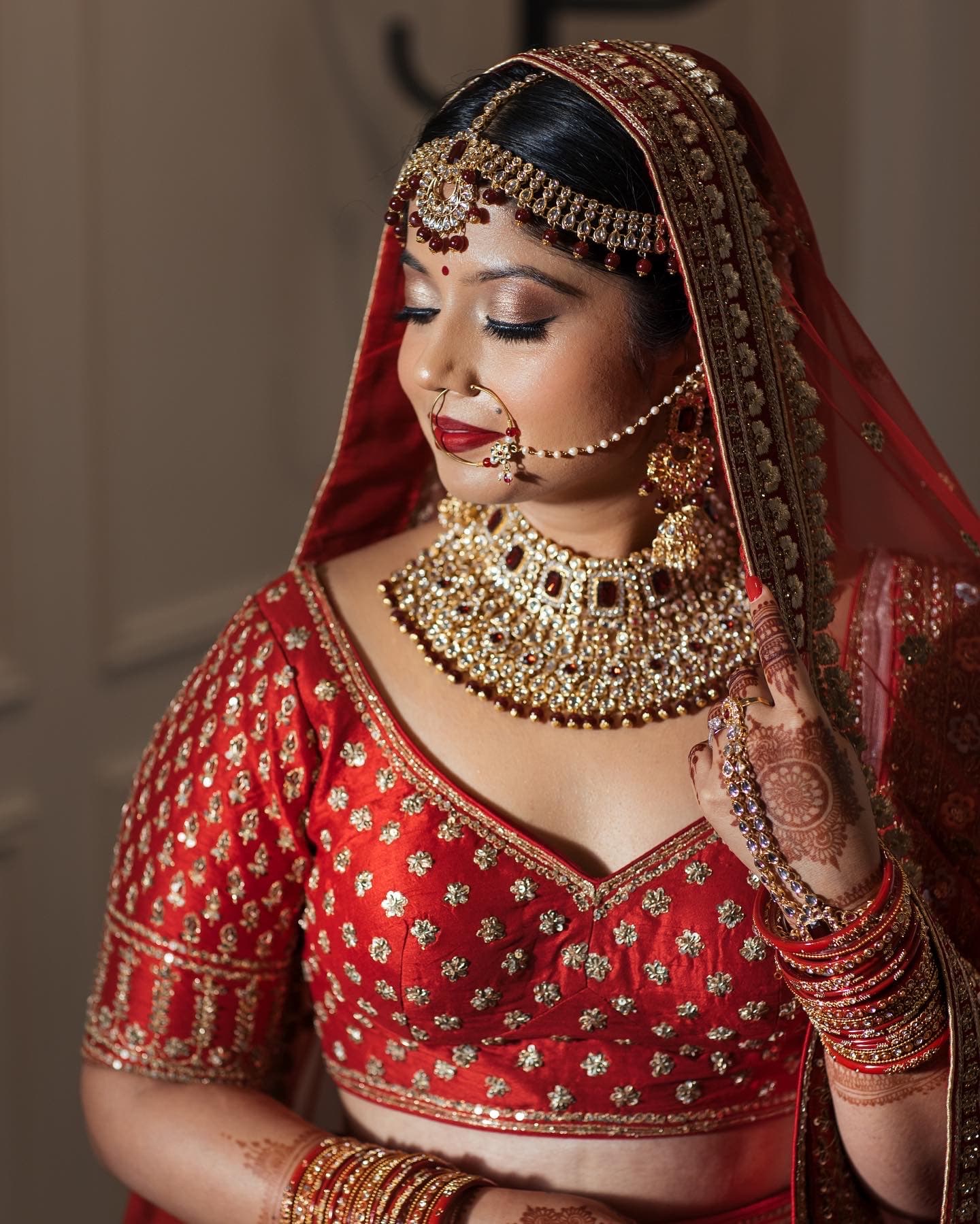 Bride in a red